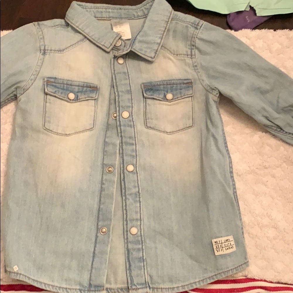 Baby jean long sleeve shirt